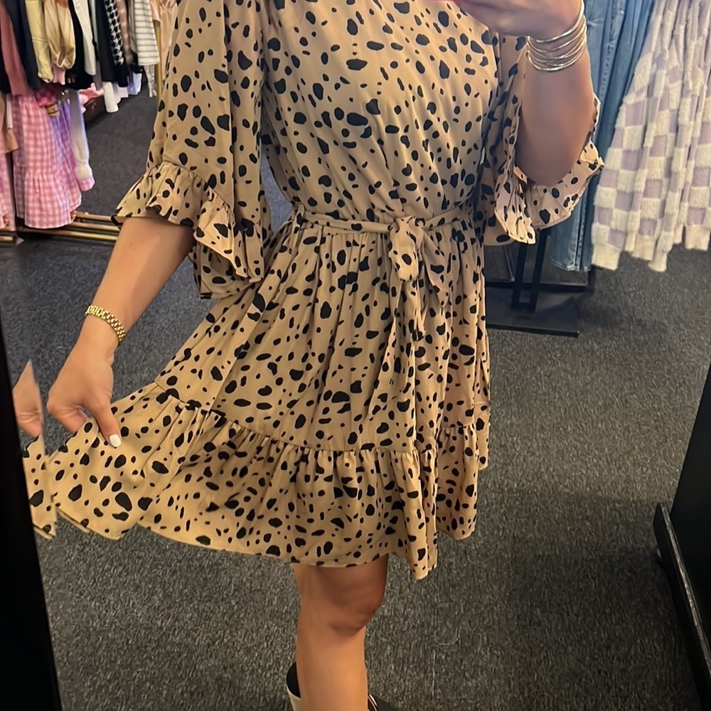 Spotted Ruffle Dress - Picture 2 of 3